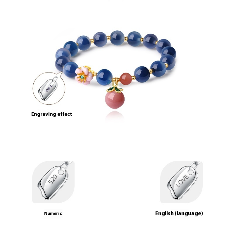 Peach Blossom Romance South Red Agate Bracelet