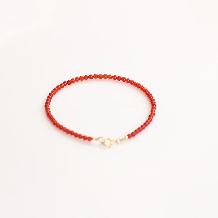 Natural 4mm Carnelian Energy Bracelet – Boost Motivation & Attract Opportunities