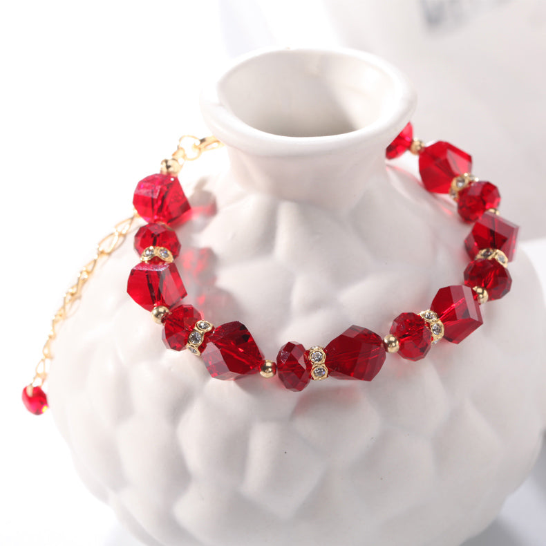 Sparkling Love Austrian Crystal Bracelet Red | Clear | Champagne Gold
