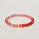 Fortune Fish Red Strawberry Quartz and Agate Bracelet with Gold Koi Charm