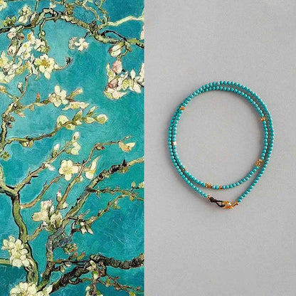 Turquoise Beaded Necklace & Bracelet | Handmade Minimalist Gold Jewelry