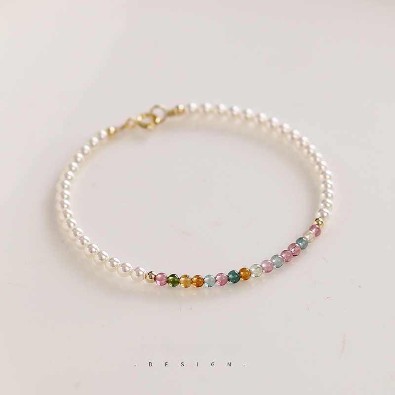 Multicolor Tourmaline & Freshwater Pearl Beaded Bracelet – Radiance & Romance Design