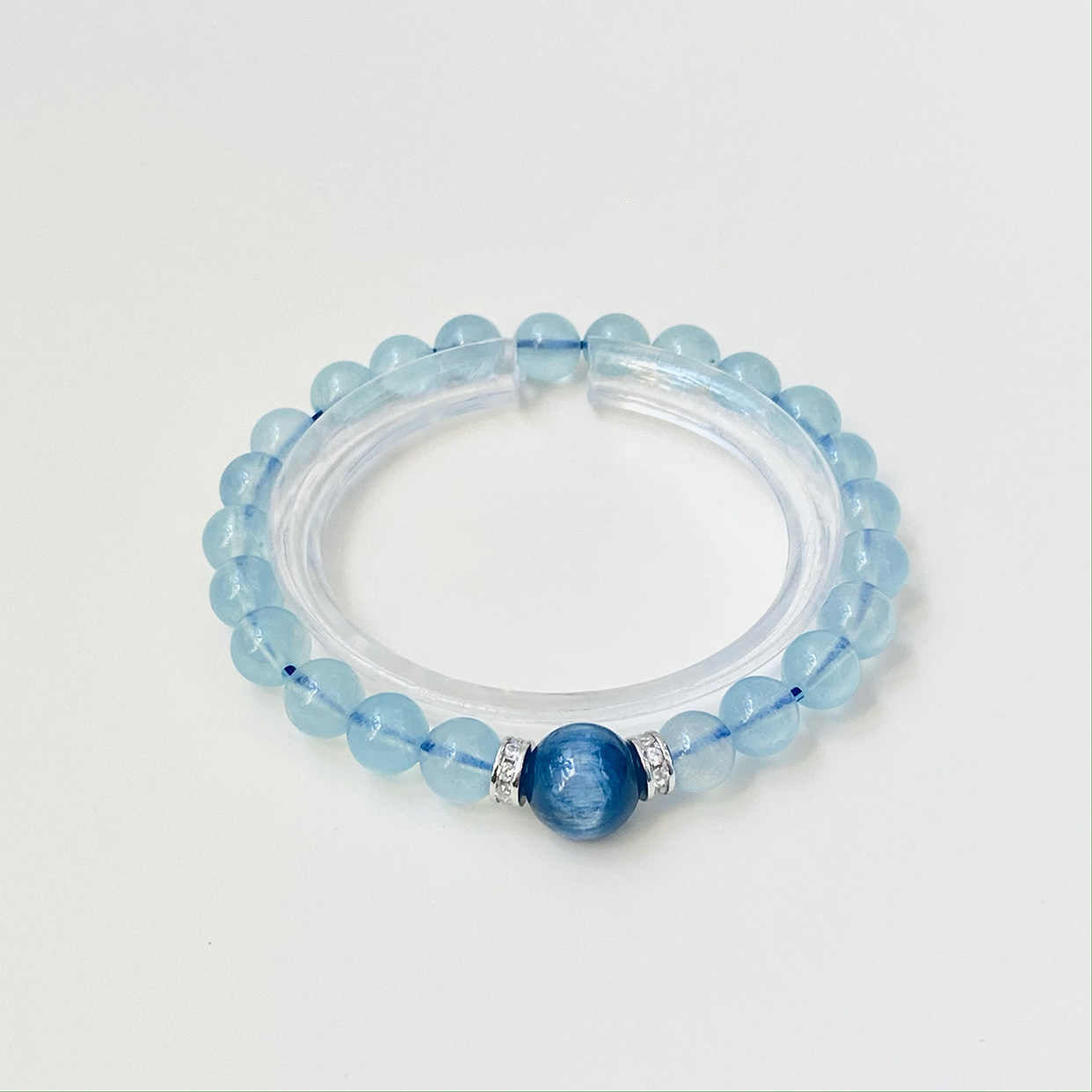 "Ocean Whisper" Aquamarine and Kyanite Crystal Healing Bracelet