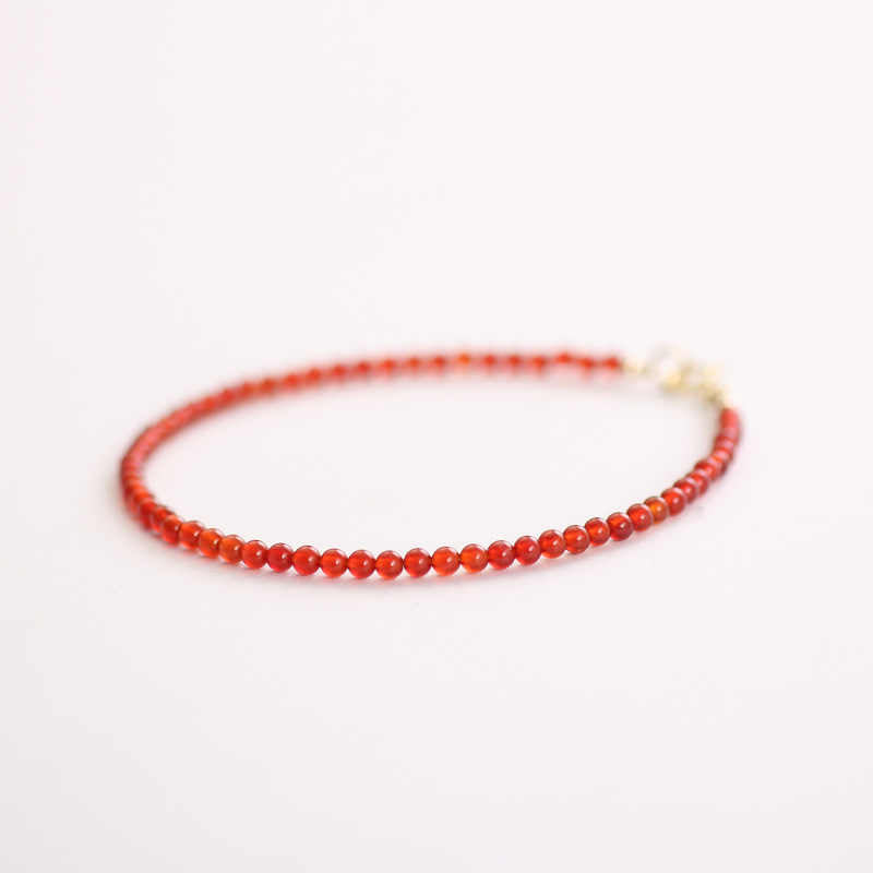 Natural 4mm Carnelian Energy Bracelet – Boost Motivation & Attract Opportunities