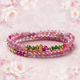 2-in-1 Pink Tourmaline & Green Garnet Beaded Jewelry – Wear as Necklace or Double-Layer Bracelet with Butterfly Charm