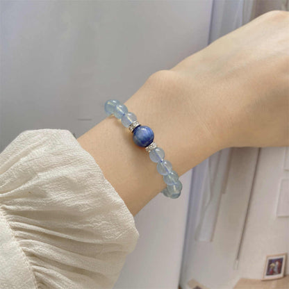 "Ocean Whisper" Aquamarine and Kyanite Crystal Healing Bracelet