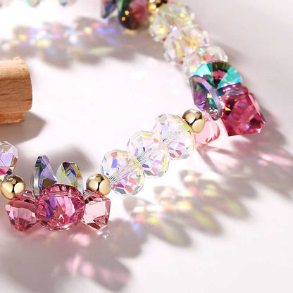 Pink Rose Clear Sparkling Austria Crystal Bracelet