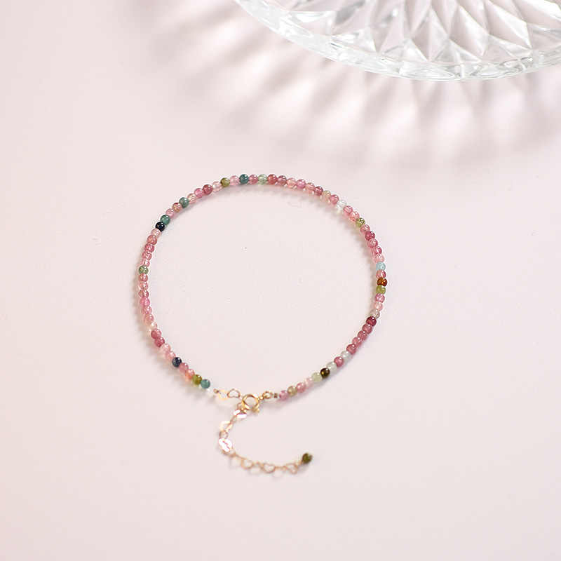 Small Faceted Tourmaline Bracelet – Natural Multicolor Healing Crystals for Love & Charm