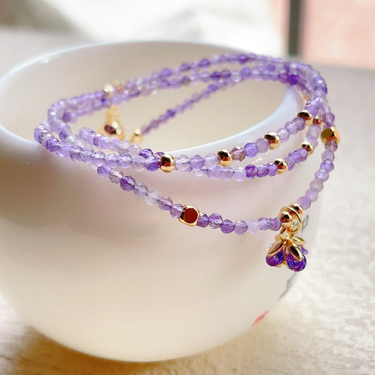Amethyst Blossom Multi-Wrap Bracelet & Necklace – Calm, Focus & Elegance