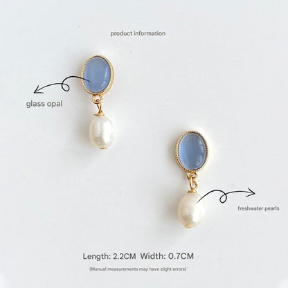 Opal Pearl Mini Drop Earrings – Handmade Elegant Style