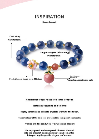 Peach Blossom Romance South Red Agate Bracelet