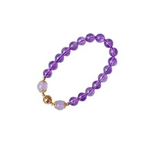 Lavender Amethyst Harmony Bracelet with Golden Lotus Beads