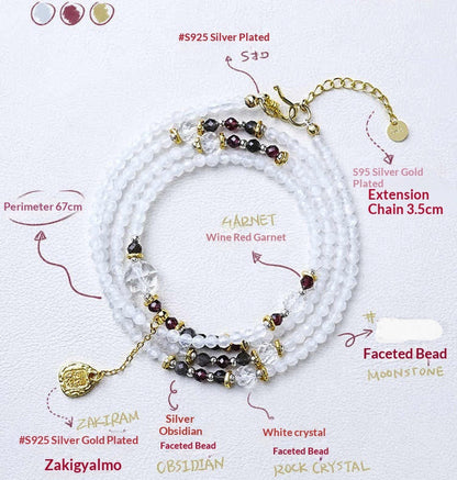 Bracelet with detailed specifications on a white background
