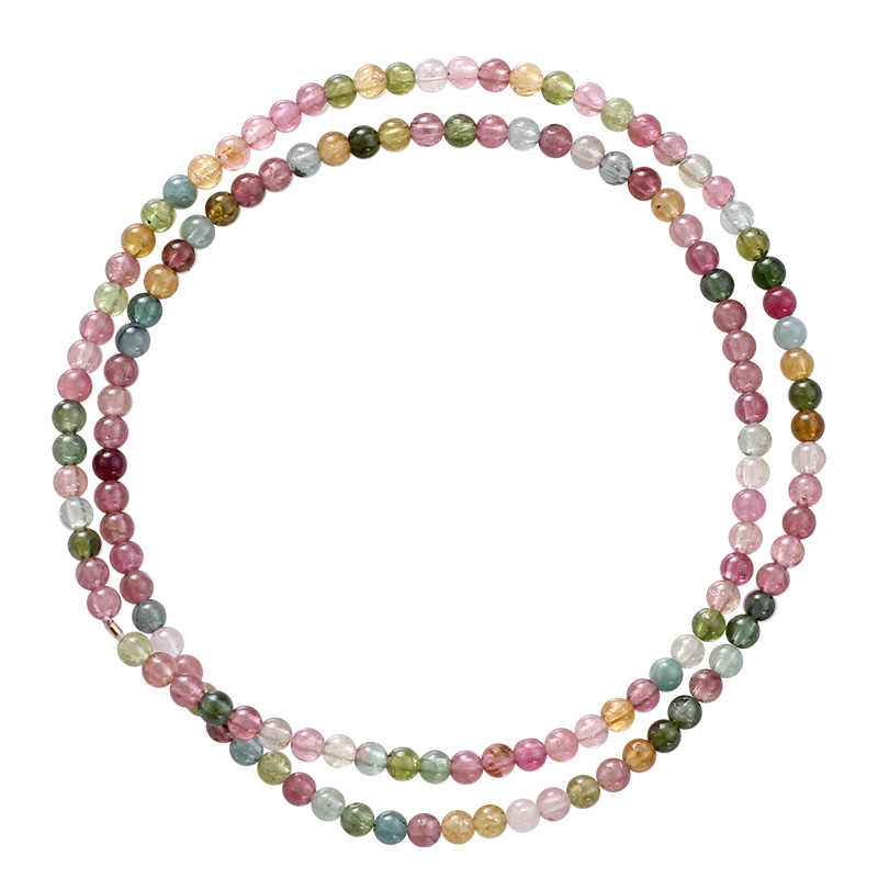 Radiance Flow Double-Strand Tourmaline Bracelet – Multicolor Crystal for Popularity & Personal Growth