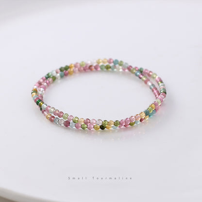 Radiance Flow Double-Strand Tourmaline Bracelet – Multicolor Crystal for Popularity & Personal Growth