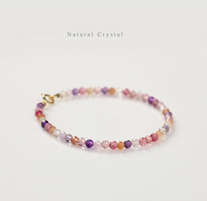 Multicolored beaded bracelet on a light background