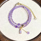Amethyst Galaxy Multi-Layer Crystal Necklace Bracelet 2-Way Wear – Star & Teardrop Charm Edition