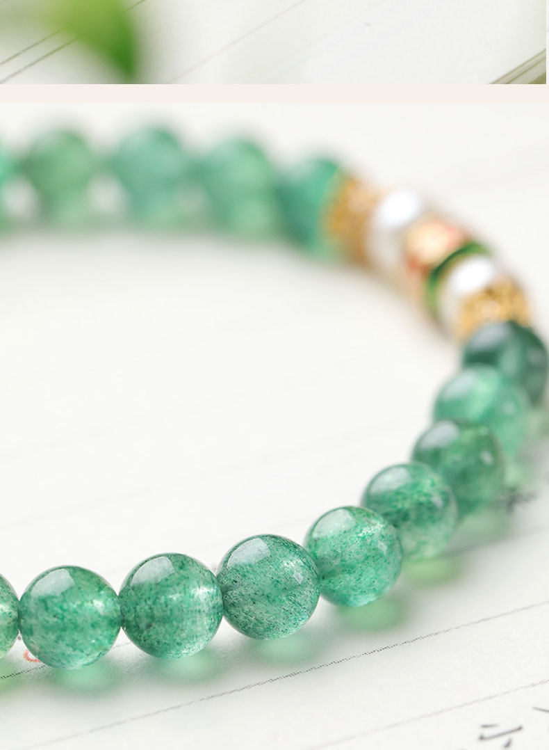 Green Aventurine Harmony Necklace Bracelet with Pearl & Enamel Gold Accent – Luck, Growth & Emotional Balance