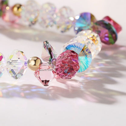 Pink Rose Clear Sparkling Austria Crystal Bracelet