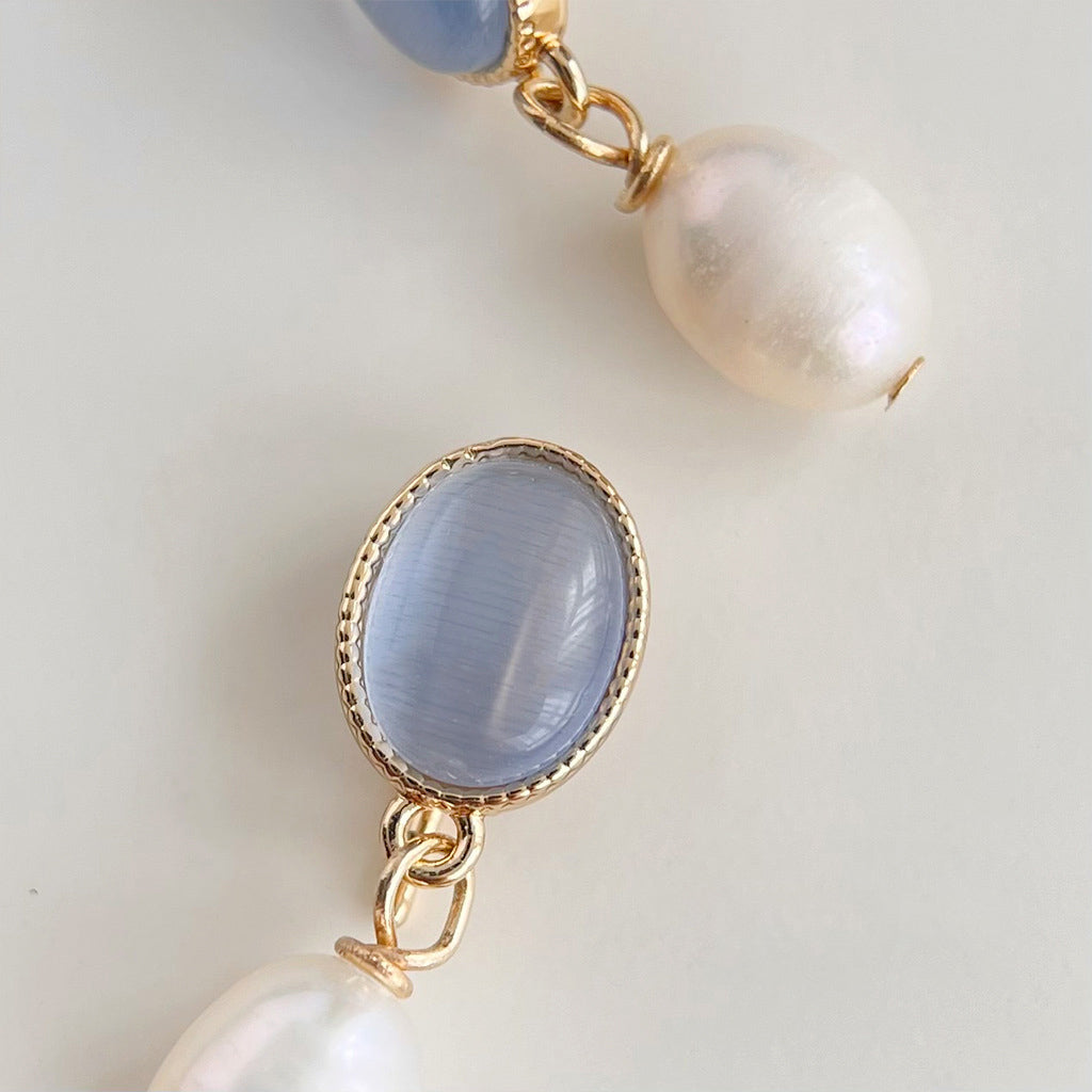 Opal Pearl Mini Drop Earrings – Handmade Elegant Style