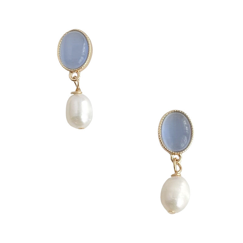 Opal Pearl Mini Drop Earrings – Handmade Elegant Style