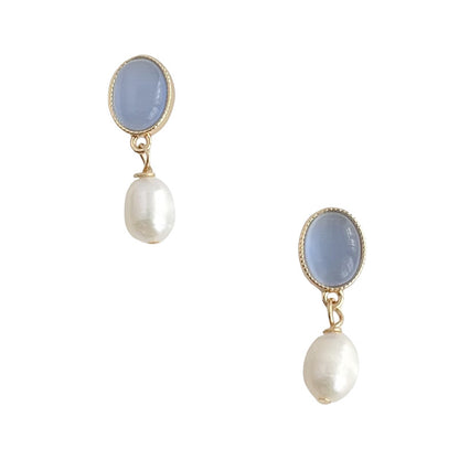 Opal Pearl Mini Drop Earrings – Handmade Elegant Style