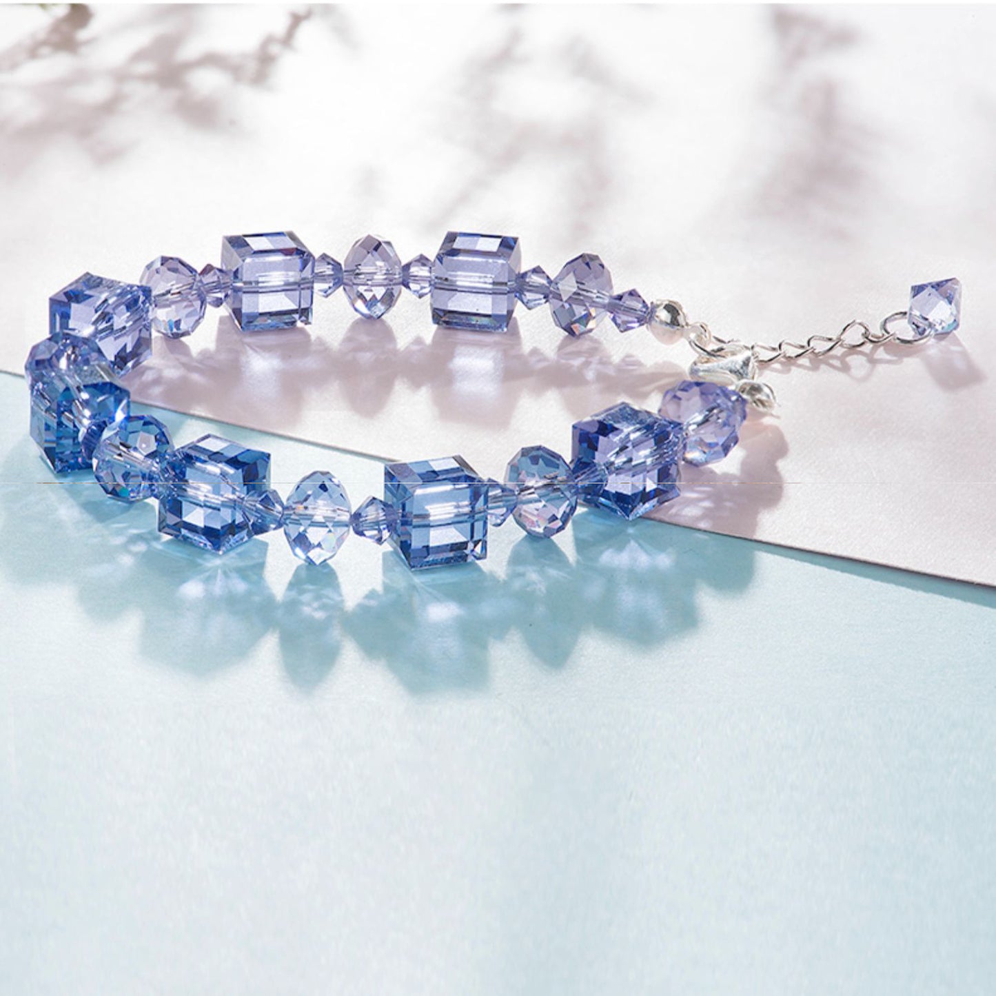 Cubic Cut 6-Color Crystal Bracelet with Zodiac Series Compatible