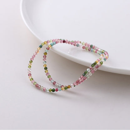 Radiance Flow Double-Strand Tourmaline Bracelet – Multicolor Crystal for Popularity & Personal Growth