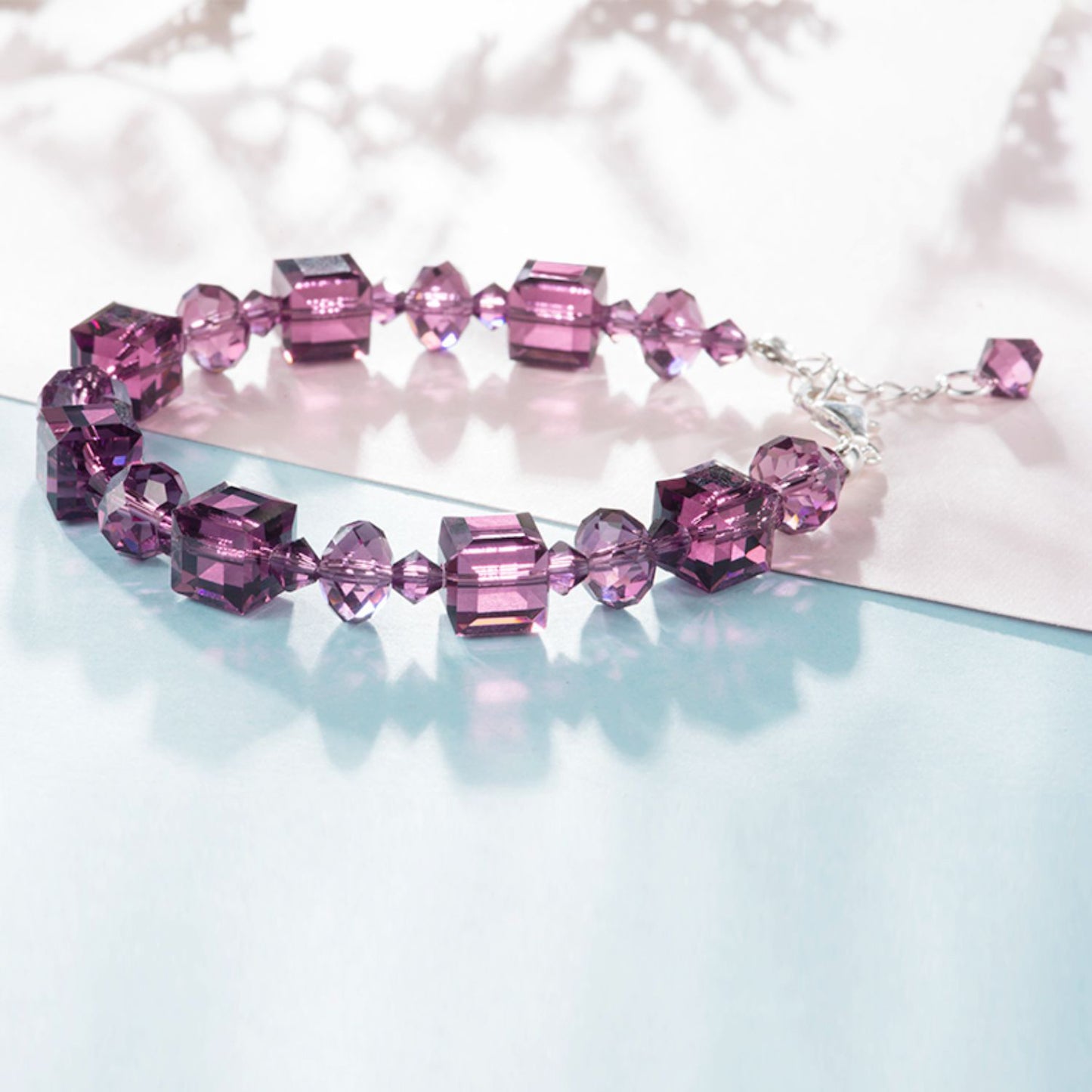 Cubic Cut 6-Color Crystal Bracelet with Zodiac Series Compatible