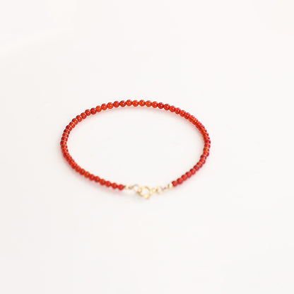 Natural 4mm Carnelian Energy Bracelet – Boost Motivation & Attract Opportunities