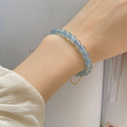 "Ocean Whisper" Aquamarine and Kyanite Crystal Healing Bracelet