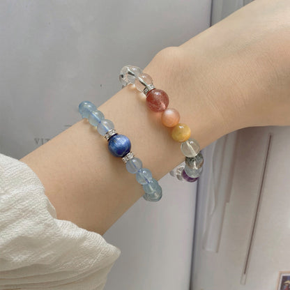 "Ocean Whisper" Aquamarine and Kyanite Crystal Healing Bracelet