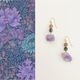 Raw Amethyst Drop Earrings with Strawberry Crystal & Green Ghost Quartz