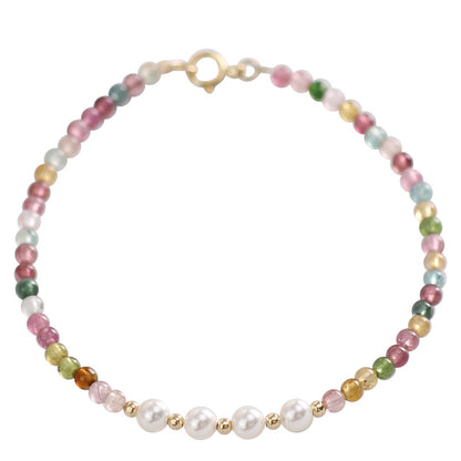 Aurora Harmony Bracelet – Multicolor Tourmaline & Freshwater Pearls for Love & Charisma