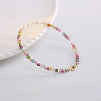 Aurora Harmony Bracelet – Multicolor Tourmaline & Freshwater Pearls for Love & Charisma