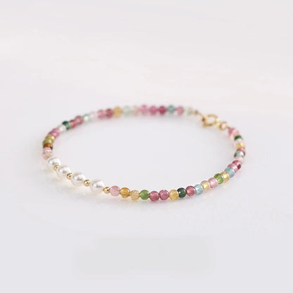 Aurora Harmony Bracelet – Multicolor Tourmaline & Freshwater Pearls for Love & Charisma