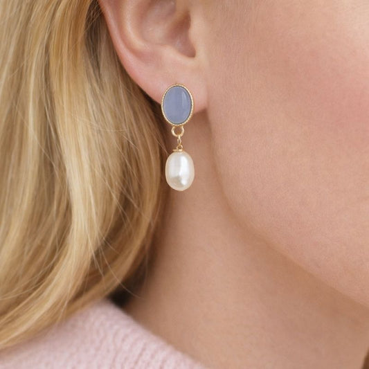 Opal Pearl Mini Drop Earrings – Handmade Elegant Style
