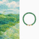 Green Aventurine Harmony Necklace Bracelet with Pearl & Enamel Gold Accent – Luck, Growth & Emotional Balance