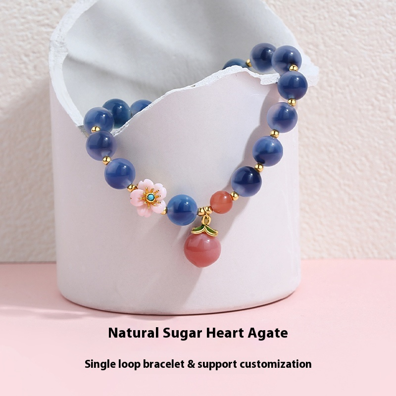 Peach Blossom Romance South Red Agate Bracelet