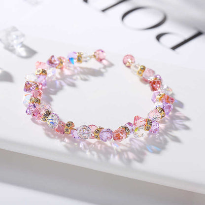 Aurora Crystal Cluster Charm Bracelet – Multicolor Glamour Edition