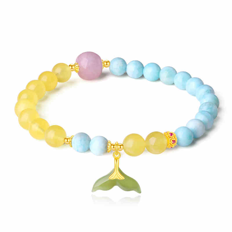 Ocean Breeze Charm Bracelet – Mermaid Tail, Butterfly & Shell Collection