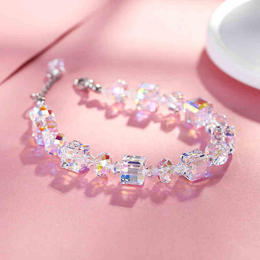Cubic Cut 6-Color Crystal Bracelet with Zodiac Series Compatible
