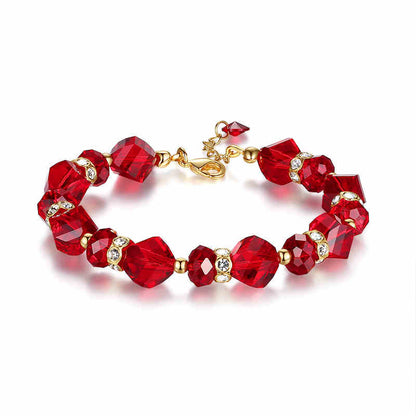 Sparkling Love  Austrian Crystal Bracelet Red | Clear | Champagne Gold