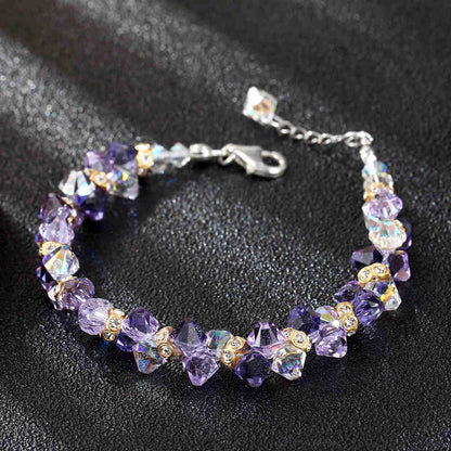 Aurora Crystal Cluster Charm Bracelet – Multicolor Glamour Edition
