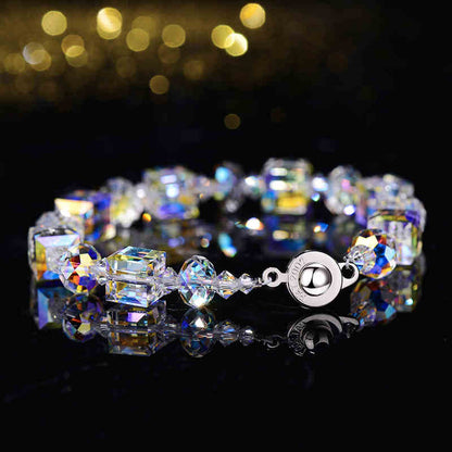 Cubic Cut 6-Color Crystal Bracelet with Zodiac Series Compatible