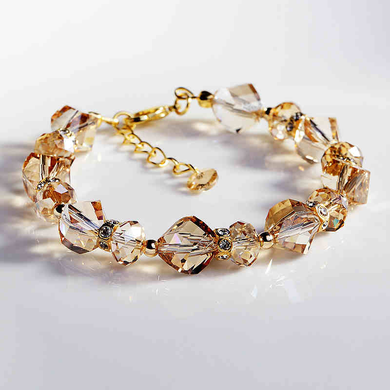 Sparkling Love  Austrian Crystal Bracelet Red | Clear | Champagne Gold