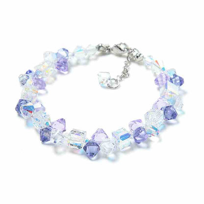 Aurora Crystal Cluster Charm Bracelet – Multicolor Glamour Edition