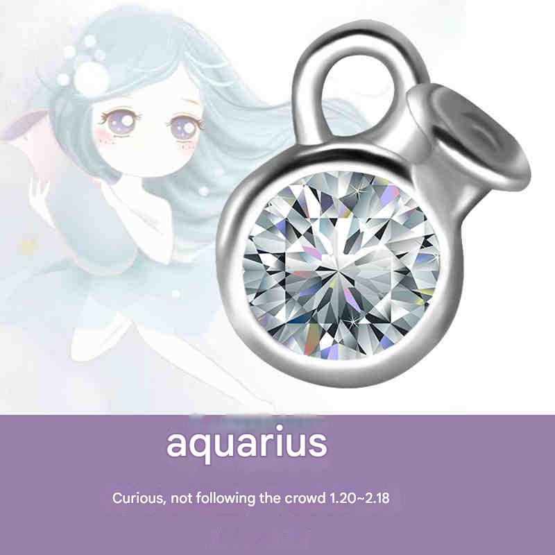 Cubic Cut 6-Color Crystal Bracelet with Zodiac Series Compatible