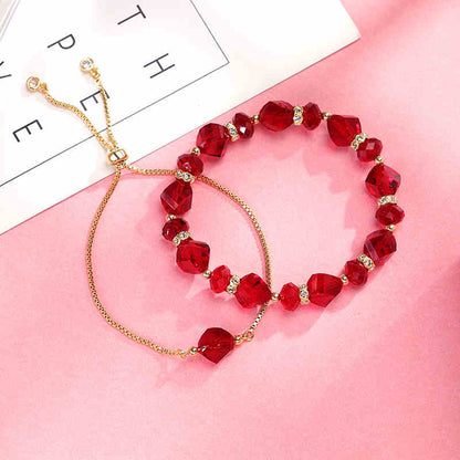 Sparkling Love  Austrian Crystal Bracelet Red | Clear | Champagne Gold