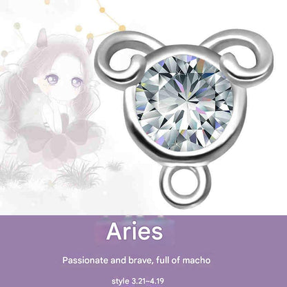 Cubic Cut 6-Color Crystal Bracelet with Zodiac Series Compatible